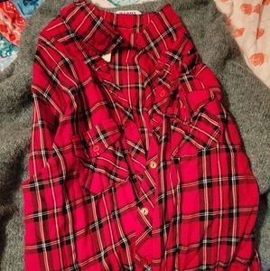 Silk plaid shirt long sleeve